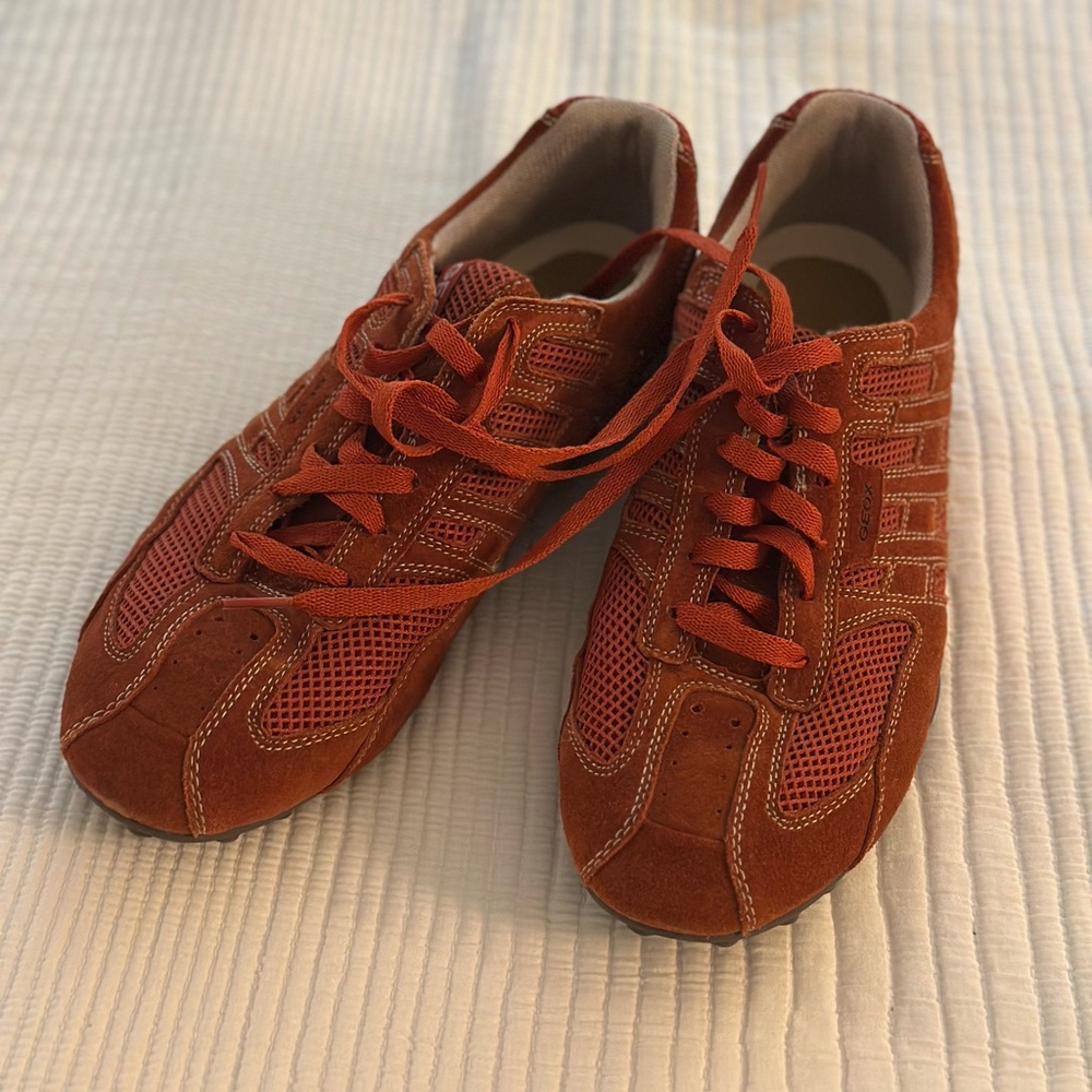 Geox Men's Burnt Orange Suede Sneakers